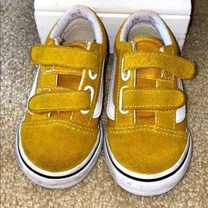 Yellow velcro strap toddler VANS